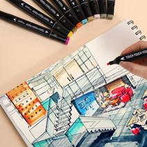 마카펜 디자인 터치 마커펜 채색도구 마카펜세트 24색 36색 48색 120색 168색, 마카펜 168색세트