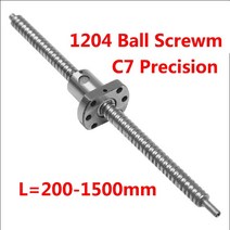 1204 볼 스크류 sfu1204 250mm 300mm 500mm 600mm 800mm 1000mm c7 롤러 볼 스크류 (cnc 부품 가공 용 단일 볼 너트 포함), 1500mm