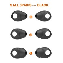 아이폰 에어팟 버즈케이스에어팟 3 세대 실리콘 이어팁 그립 버드 커버 패드 S M L 사이즈, black-SML 3pairs