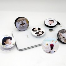 [맞춤제작] 핸드폰 포토 그립톡 제작 커플 강아지 고양이 반려동물 그립 스마트톡 주문제작, 1개, 블랙-일반유광