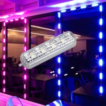 12V 비방수 실내용 포커스빔LED모듈 1개당3구모듈 왕눈이 LED모듈 LED바 4구모듈, 12V용 클리어타입:레드LED