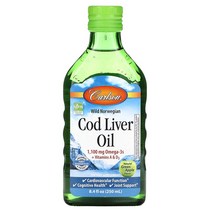 칼슨 코드리버 오일 내추럴 그린애플 1100mg 250ml, 4병, 248.42ml