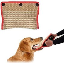강아지훈련 대형견훈련 스트레스해소 morezi 3 handle jute bite pillow linen tug toy for small 품종 기본 물린 훈련 잡아당김 장난감, 빨간색