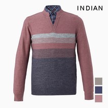 [INDIAN] 한기장패턴 이중에리 카라 긴팔 니트_MITBPWF8431