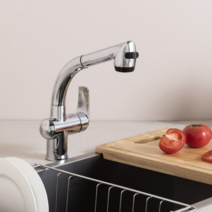 한샘 MSYS MF500 수전 거위목 엠시스 주방 싱크대 원홀 크롬 은색 유광 국산, 1개