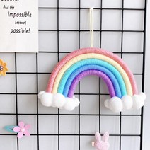 아이방 꾸미기 마크라메 무지개 모빌 인테리어 벽장식여자아이방꾸미기 아이방꾸미기 월행잉 벽장식소품 임신선물 남자아이방인테리어 현관문꾸미기 벽꾸미기 아기방꾸미기 아기방인테리어소품, 2-무지개장식-레드