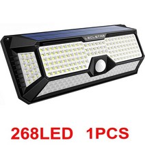 조명 가로등 정원등 태양광 센서등 태양열 전등 태양등 268 LED 반사판 야외 정원 장식 모션 센서 거리 벽 램프 방수 파티오 스포트라이트 라이트닝 아웃도어 리플렉터 led, 1pcs 268LEDs Lamp, korea, 3 Modes Solar Lights