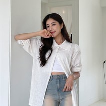[디아미뇽] 크림 플리츠 패드 남방