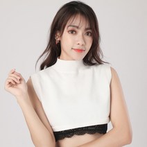 애쉬울프 목만 있는 레이어드 페이크 넥케이프 니트 목폴라 하이넥