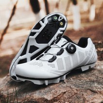 TABOLU 로드바이크 MTB 입문용 클릿슈즈 평페달슈즈 자전거신발, 45, 화이트(MTB클릿)