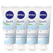 니베아 소프트 리프레싱 모이스처라이징 크림, 75ml, 4개