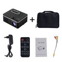 LEJIADA-S361 휴대용 미니 LED 프로젝터 HDMI 호환 HD 1080P 비디오 플레이어 지원 홈 미디어 플레이어 내장 스피커, S361 블랙과 가방_영국 플러그