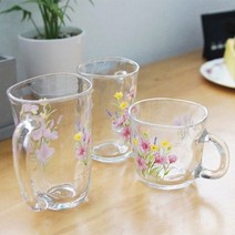 바보사랑 DS L42일본 아델리아 유리컵 3P세트 (핑크플라워).리빙톡톡, 중3P