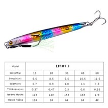PRO BEROS-메탈 캐스팅 지그 10G 30G 40G 60G 해안 드래그 캐스트 지깅 스푼 낚시 루어 인공 미끼 태클, 10 J_04 40G