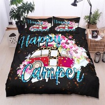 차박 세차용 접이식발판 카라반발판 캠핑 자동차 이불 커버 여행 테마 침구 세트 만화 동물 청소년을 위한 전체 킹 성인 선물, [08] 264x228cm 3pcs, [11] 11