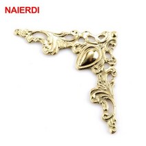 NAIERDI 박스 코너 브래킷 골동품 장식 보호대 노트북 커버 메뉴 사진 프레임 가구 하드웨어 30 PCs 40mm, Gold