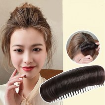 톡톡창고 볼륨 업 헤어뽕 빗핀 머리뽕 가발 핀 붙임 머리 헤어 피스, 대-블랙
