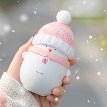 Kazama 크리스마스 선물 손난로 USB 보조배터리 6000mAh, 핑크 모자