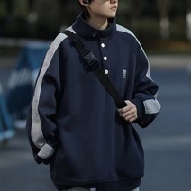 봄가을 반집업 하이넥 와플 맨투맨 남일계 빈티지 솔리드 코트 코디 트레이닝 상의