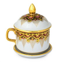 NOVICA Benjarong Porcelain Teacup Thai Iyara, 1