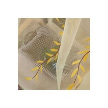 꽃무늬커튼 자수레이스커튼 속지 커튼 목가적 인 녹색 버드 나무 쉬어 창 원사 거실 얇은 명주 그물 직물 주방 거즈 심플 패널 홈 섬유