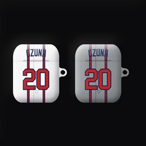 와우박스 2021시즌 애틀랜타 브레이브스 마르셀 오즈나 싸인 에어팟 버즈 하드 케이스, 무광 하드케이스, 에어팟(1세대/2세대)