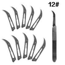 후크나이프 10pcs 조각 블레이드와 1pcs 메스 칼 10 11 12 15 동물 수술 칼 나무 조각 펜 pcb 조각 칼, 12세트