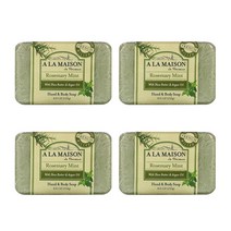 A La Maison de Provence Hand & Body Bar Soap Rosemary Mint 핸드 바디 비누 로즈마리 민트 8.8oz(250g)x4개, 1세트