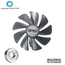 95MM CF1015H12D 기어 LED 쿨러 팬 교체 사파이어 니트로 RX590 RX580 RX570 RX480 RX470 4N0010220G 그래픽 카드, Black
