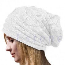 남성 스키모자 클래식 니트 헐렁한 비니 모자 여성용 남성용 오버 사이즈 유니섹스 겨울 스키 Skullies Beanies Wool Cap, [01] White