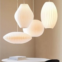 조지넬슨 버블램프 펜던트 거실 주방 부엌 식탁 인테리어 조명 등 백종원 식탁등, 시가（롱）, 백색하얀빛）