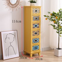 빈티지 수납장 우드 박스 미니 소품 수납함 서랍장 커피 슬라이딩 원목 보물상자 레트로 나무 옛날, 하나, 옐로우 6컷팅【신상】가로30세로30높이114