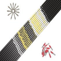 리커브 보우 12 피스 양궁 카본 화살 샤프트 Spine350 400 ID4.2mm + 핀 노크 DIY 리커브 보우 슈팅용 필드, 08 sp400 120gr