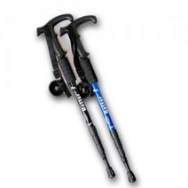 ISPING 등산지팡이 4단 T자 손잡이 등산스틱 트레킹 산행, 색상_검정