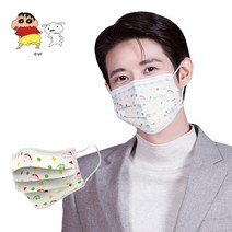 [숨그림X네고왕]짱구 파자마 덴탈 30매입 캐릭터 마스크 광희마스크 네고왕마스크, 대형(성인용) 30매