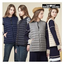 뱅뱅 공용 경량 구스 다운 베스트 베이지