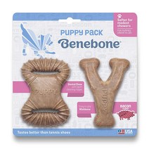 Benebone 강아지 츄잉 장난감 2팩 덴탈 츄 위시본 베이컨 맛, Tiny - 2-Pack Dental Chew/Wis