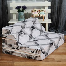 조은집 순면 5단 접이식 매트리스 + 베개커버(40*60)+ 베개솜 /세트제품, 그레이꽈베기