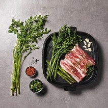 식탁이있는삶 청도 한재 미나리 삼겹살 세트 요리 즙 친환경 무농약, 5.무농약미나리400g+무항생재삼겹살400g