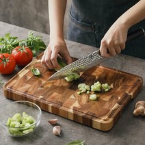 티크 편백 나무 원목 월넛 도마 아카시아 끝 ​​곡물 정육점 블록 고기 절단 두꺼운 보드, 350x250x26mm
