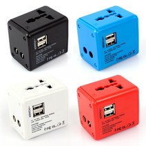 해외 세계 여행용 유럽 인천 공항 멀티 다이소 110V 돼지코 변압기 어댑터 플러그+USB, 화이트