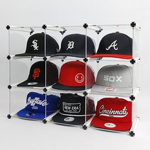 엠블럭&스페셜 모자케이스 모자보관함 모자진열장 야구모자 보관함 스냅백 뉴에라 모자정리함 모자케이스, 3층x3칸 9칸형(뒷덮개포함), 1세트