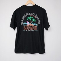 미쓰레이첼 하와이 프린팅 오버핏 커플 반팔티셔츠 반팔 티셔츠