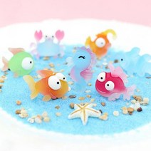 수조 금붕어키우기 어항 베타어항 꾸미기 캐릭터 피규어 물멍, 2 바다캐릭터 꽃게