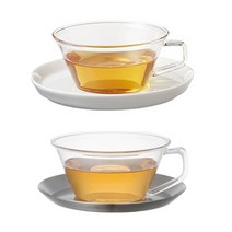 킨토 캐스트 드링크 티 컵앤소서 220ml 2타입, 220ml 스텐인레스, 2개