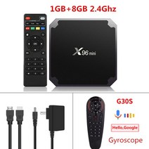 X96 미니 안드로이드 9.0 스마트 TV 박스 Amlogic S905W 쿼드 코어 2GB 16GB 2.4G WiFi 1080p 3D 4k Google tvbox 셋톱 박스, 미국 플러그, 1GB 8GB(G30S 포함)