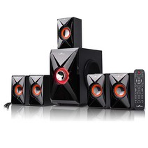 BeFree Sound 5.1 채널 블루투스 서라운드 사운드 스피커 시스템 오렌지