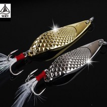 루어 닭털 스픈 스푼 삼치 송어 고등어 농어 우럭 광어 베스 쏘가리 꺽지 루어낚시, 10g, 골드