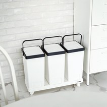 데일리블룸 원터치 재활용 쓰레기통 분리수거함 20L 2단 3단 달빛스토어, 화이트(NEW) 3단
