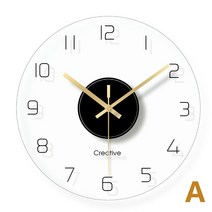 북유럽 유리 벽시계 조용한 모던 투명 시계 홈 데코 침실 Miroir 주방 거실 장식, A+12인치